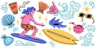 衝浪營隊案例插畫